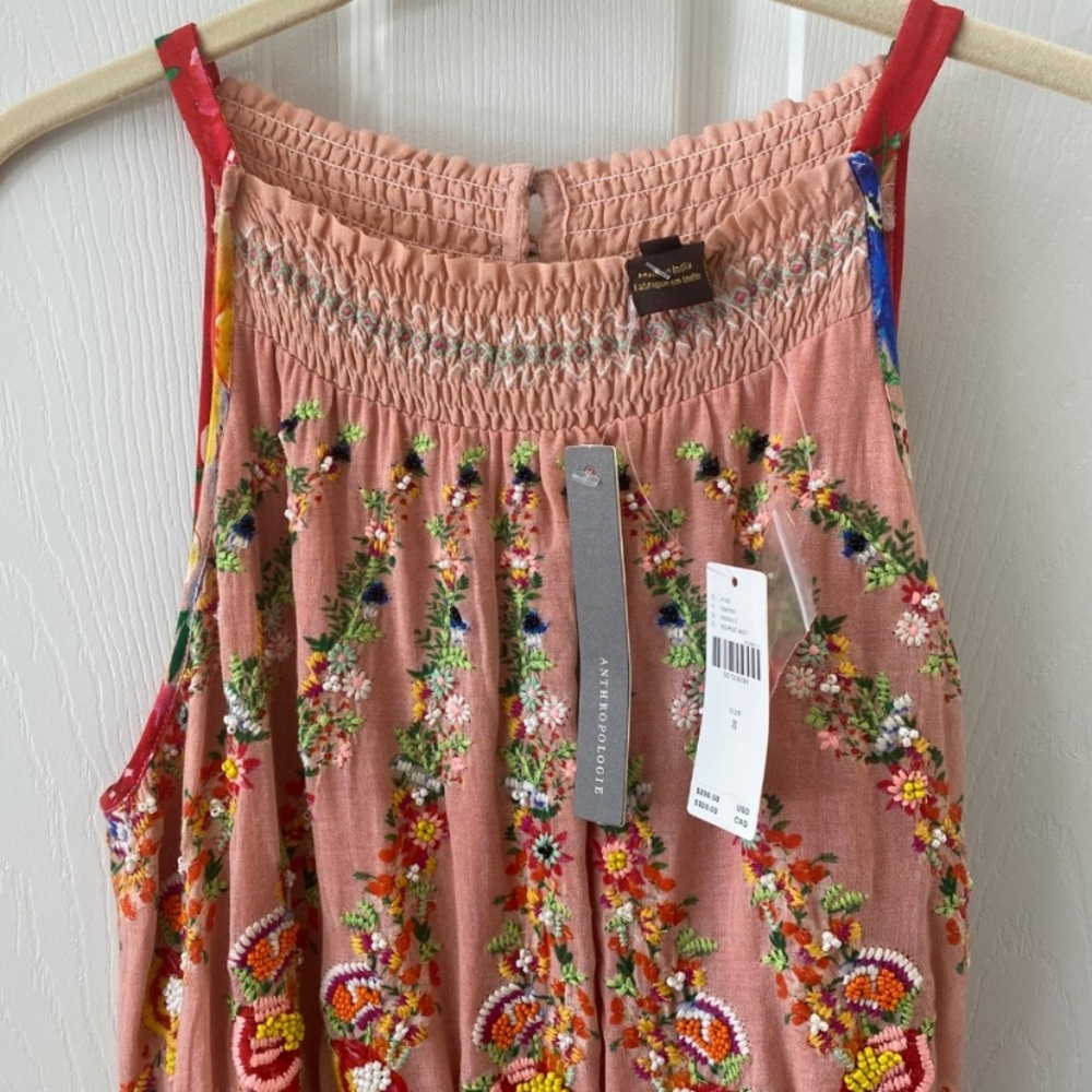 NWT Anthropologie Vineet Bahl Atacama Beaded Floral Tiered Maxi Dress 8 $290 - Picture 7 of 11